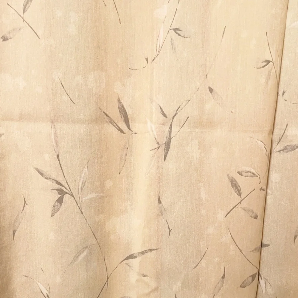 Springs Shower Curtain - Beige - Blue/Gray & White Leaves - 70” Long by 69” Wide